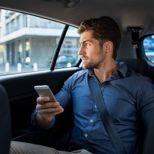 st. louis man in the backseat of an uber